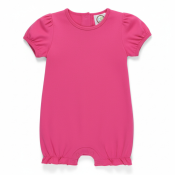 Blank Girl's Puff Sleeved Ruffle Leg Romper